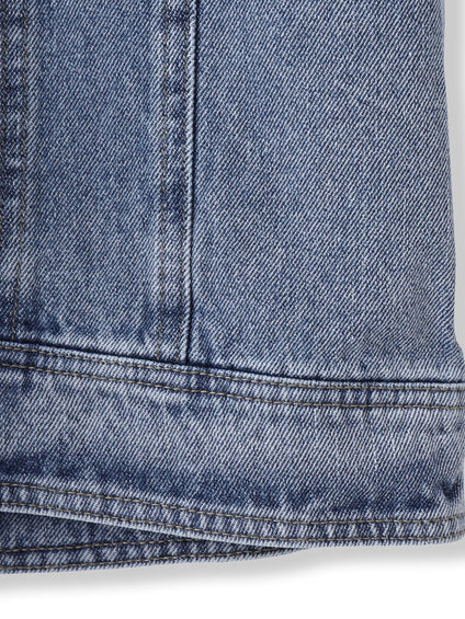 デニムドッキングニットカーディガン≪洗濯機で洗える≫