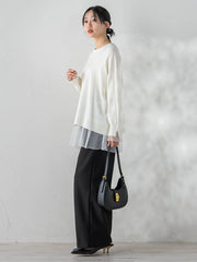 チュールドットチュニックプルオーバー≪洗濯機で洗える≫