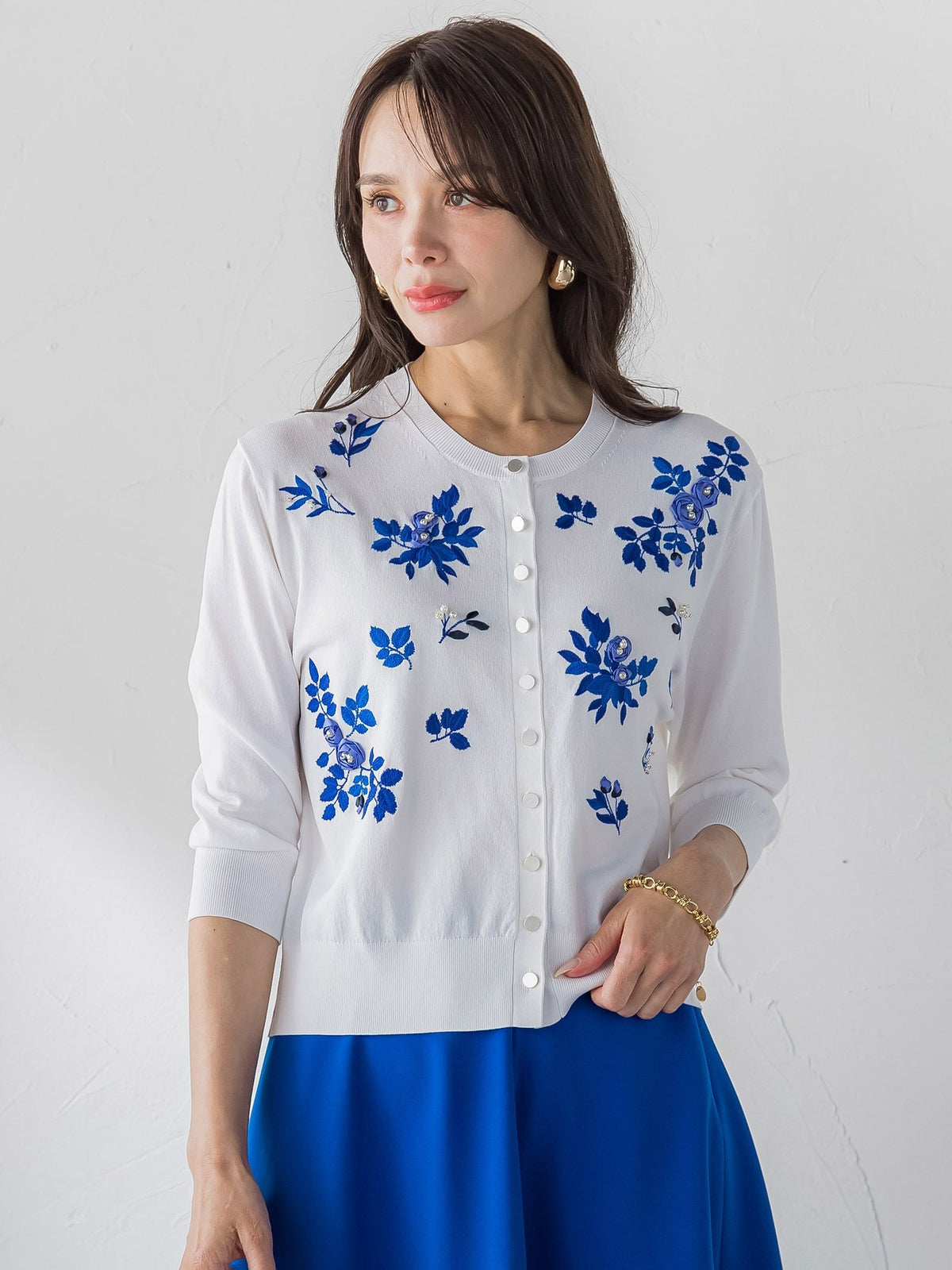 ローズ刺繍カーディガン