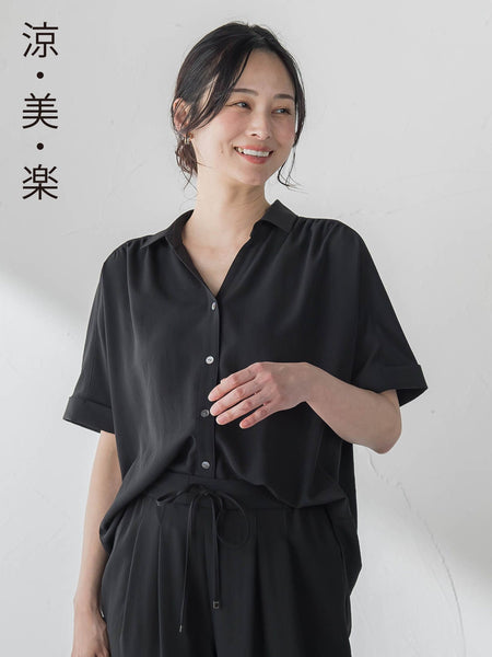 ≪シリーズ累計2万枚突破！≫【涼・美・楽】スキッパーブラウス