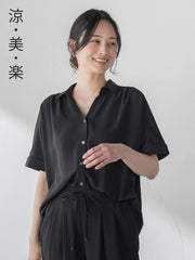 ≪シリーズ累計2万枚突破！≫【涼・美・楽】スキッパーブラウス
