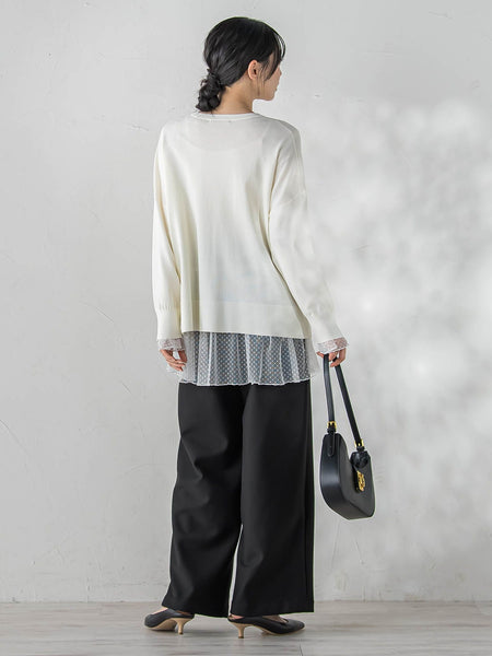 チュールドットチュニックプルオーバー≪洗濯機で洗える≫