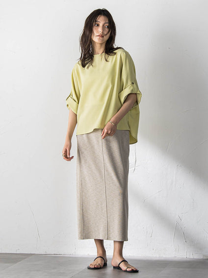 【一瞬で楽とキレイを叶える】タンブラーブッチャーロールアップブラウス≪セットアップ対応≫