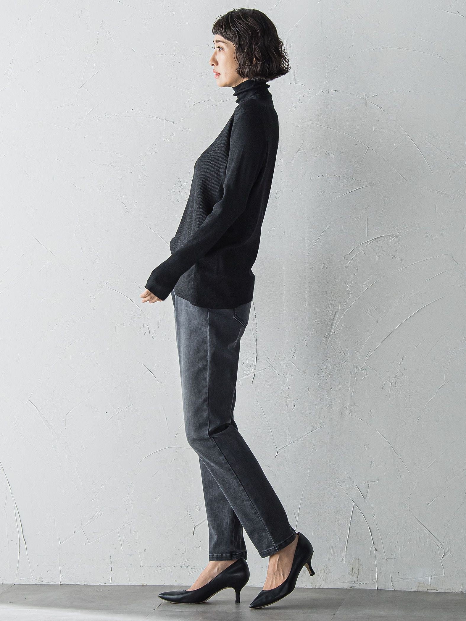 【WEB限定】”楽暖”あったか裏起毛スキニーデニム≪洗濯機で洗える≫