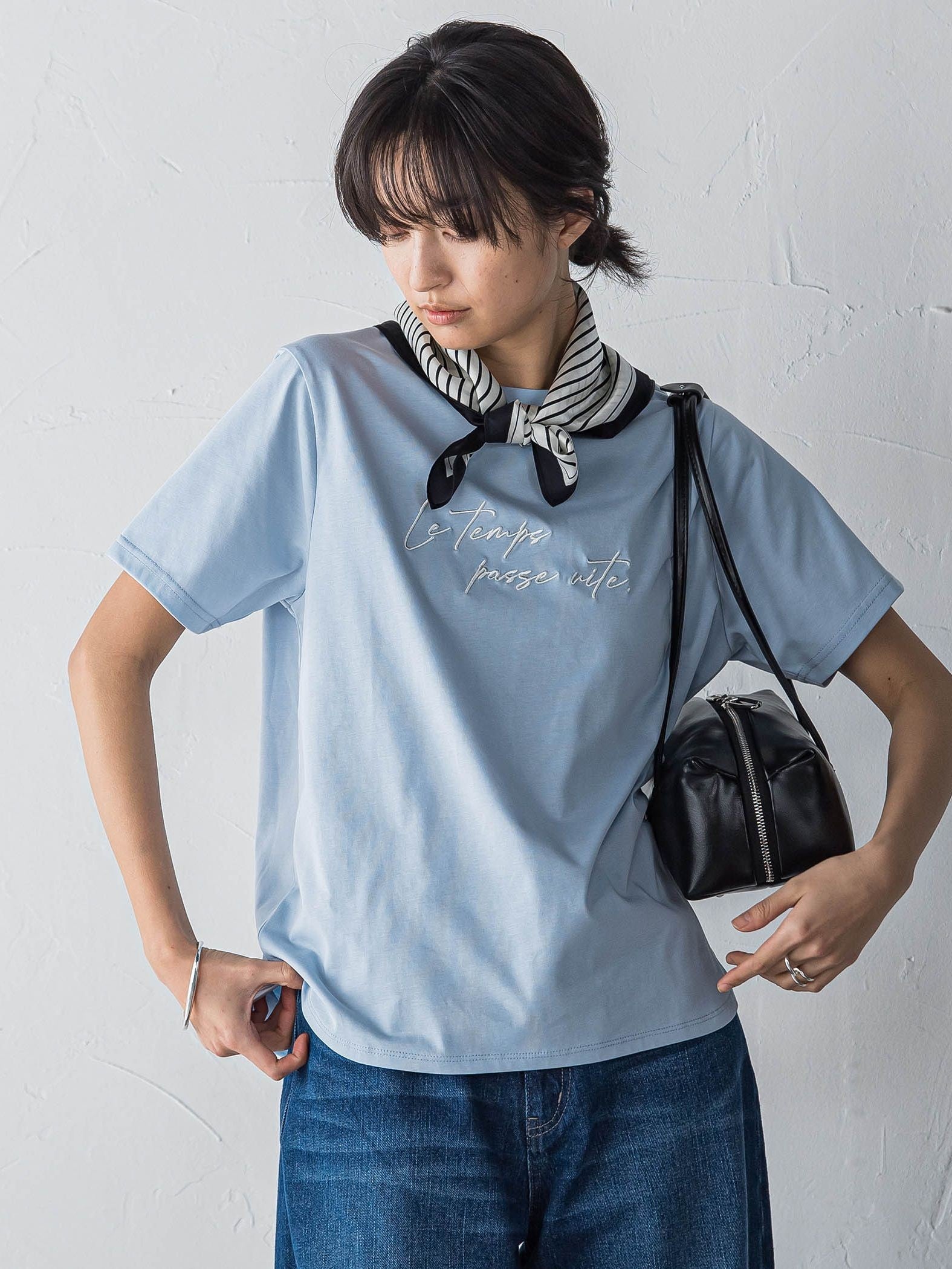 ハンドメッセージ刺繍ロゴTシャツ≪洗濯機で洗える≫