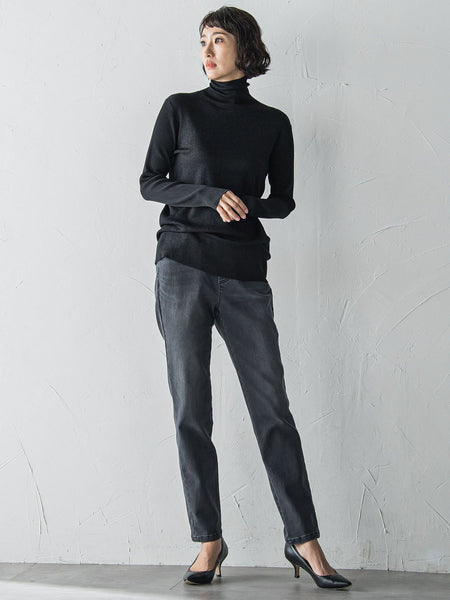 【WEB限定】”楽暖”あったか裏起毛スキニーデニム≪洗濯機で洗える≫