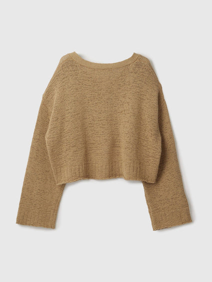 テープヤーンショート丈カーディガン