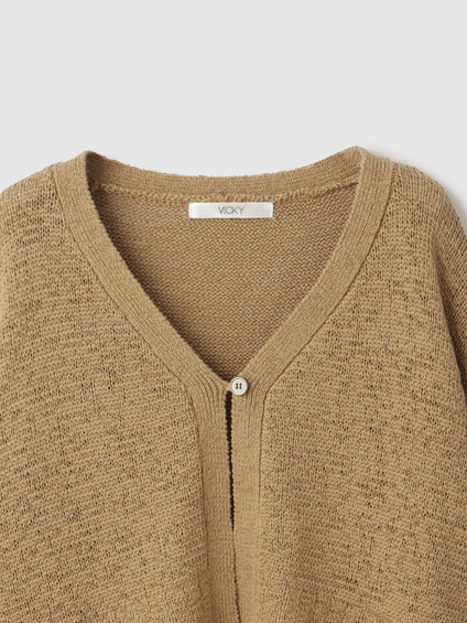 テープヤーンショート丈カーディガン