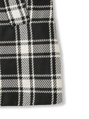 ツィーディチェックノーカラーコート≪手洗い可能≫