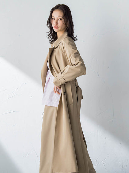 【ラク軽トレンチ】ラグランスリーブスプリングコート≪手洗い≫