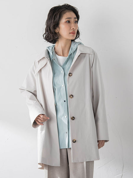 【大きいサイズ】ドビーストライプフードシャツ