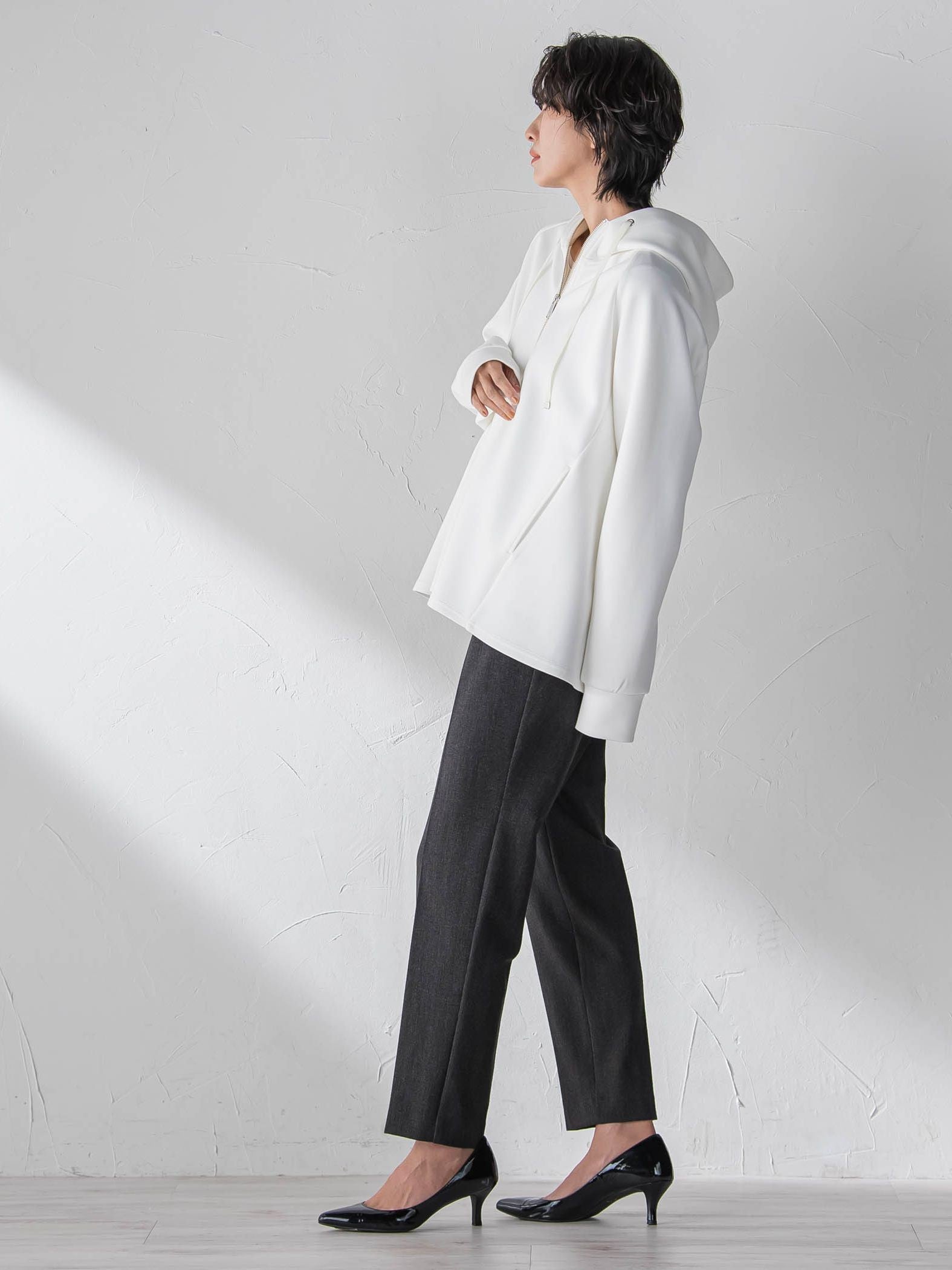 両面起毛2WAYストレッチテーパードパンツ