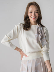 トゥシューズスカーフ付きニット