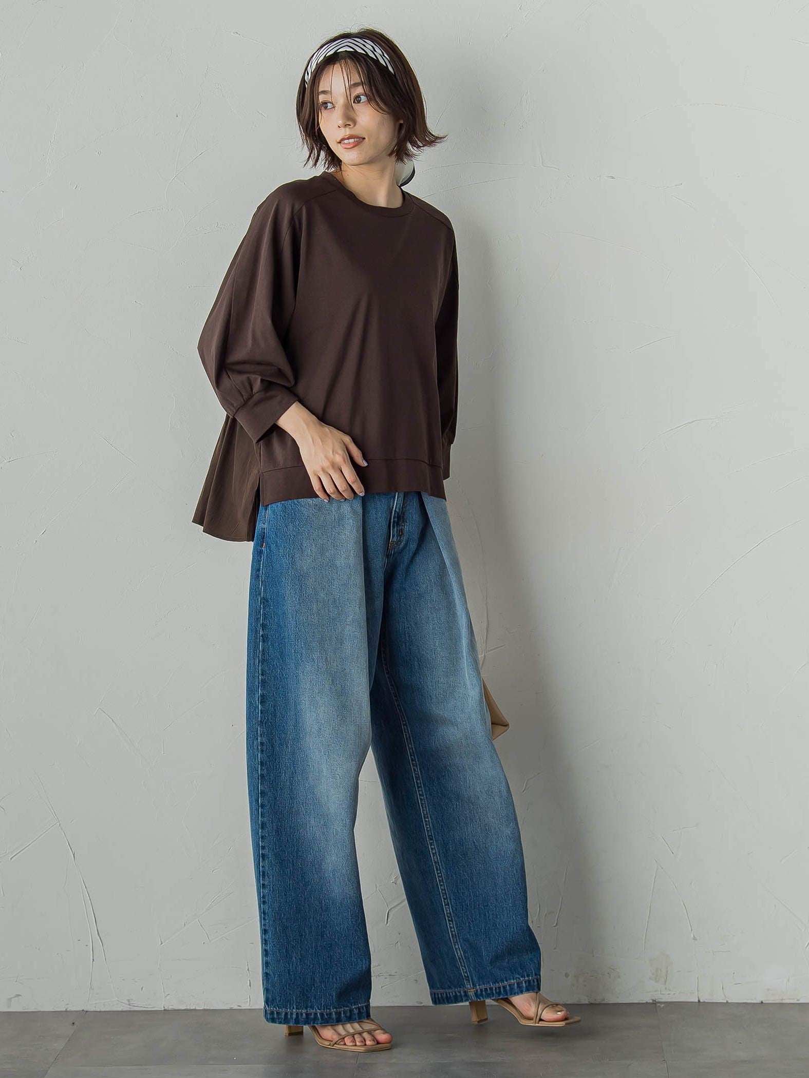 タックデニムパンツ≪洗濯機で洗える≫