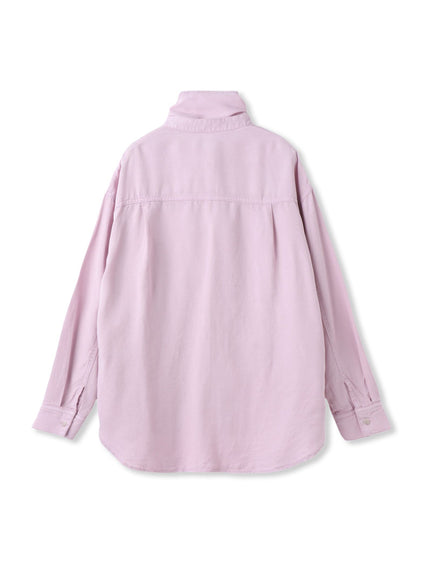 ボウタイ付きデニムシャツ≪洗濯機で洗える≫