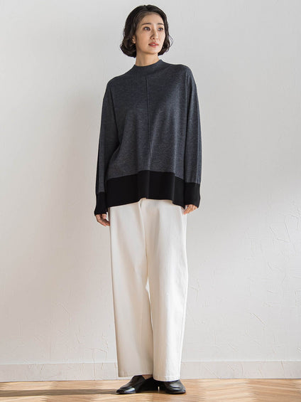 【大きいサイズ】ファインウールハイネックニット