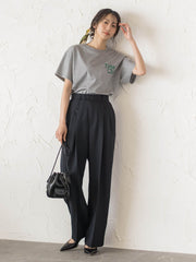 サスペンダー付き2タックパンツ