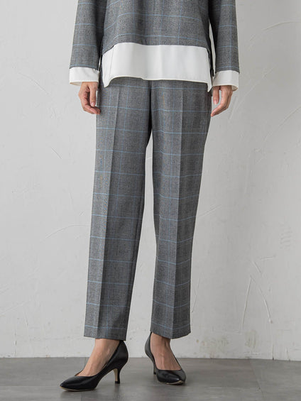 【大きいサイズ】ピクシエスタストレートパンツ≪洗濯機で洗える≫