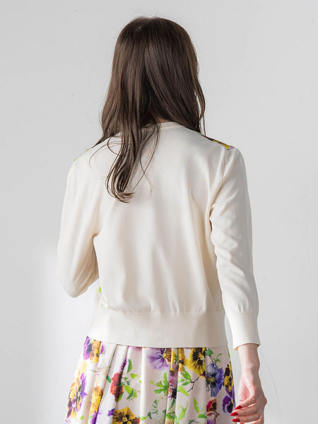 【KEITA KAWASAKI × Viaggio Bluコラボ】パンジープリントカーディガン