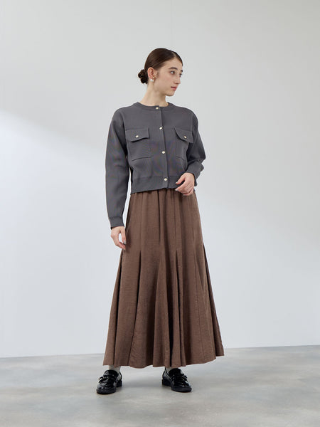 ポケットデザインニットカーディガン≪洗濯機で洗える≫