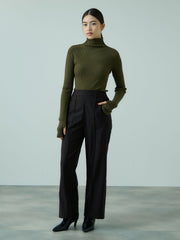 HAKIYASEブラッシュバックワイドパンツ≪手洗い可能≫