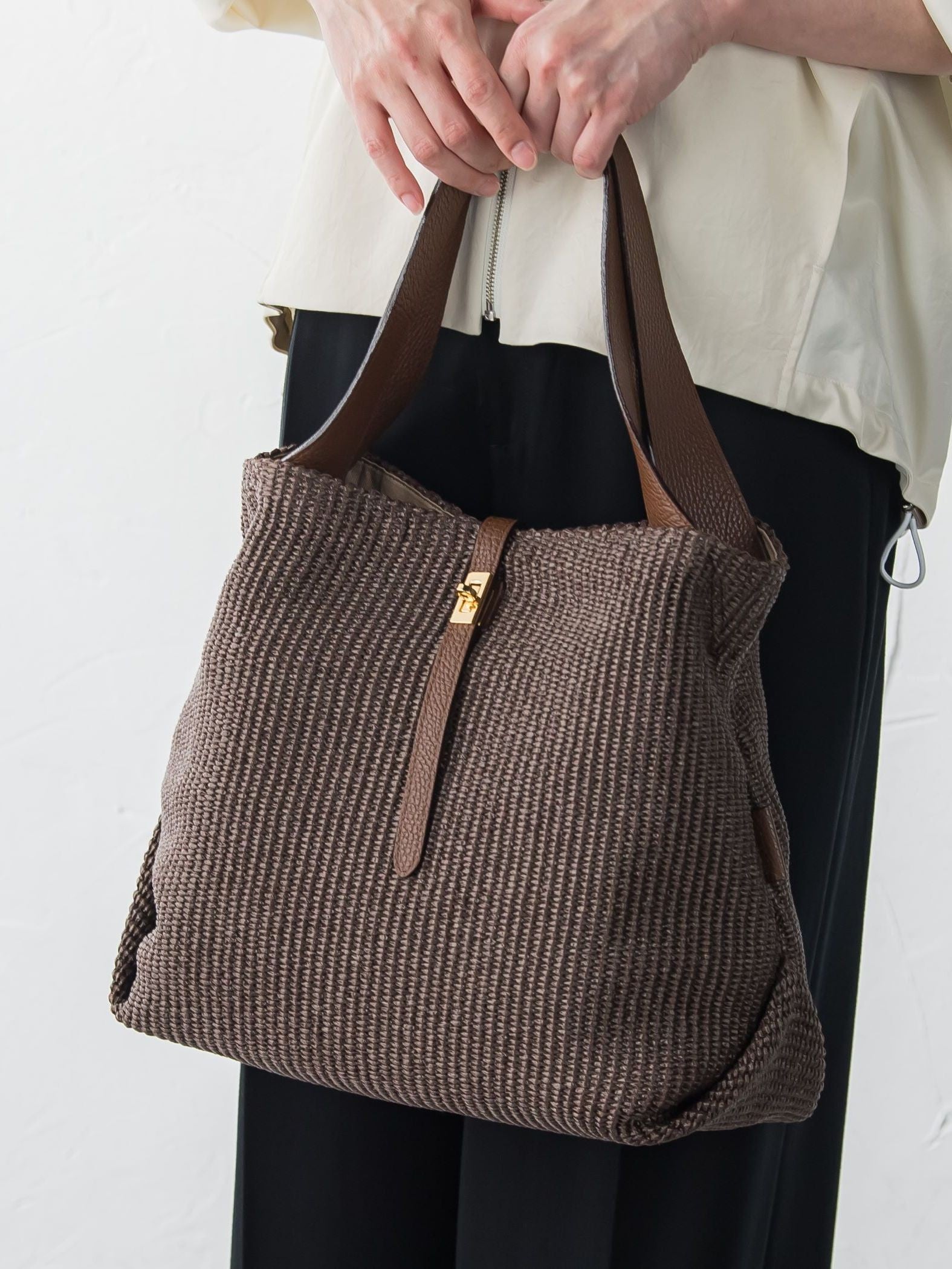 【violadoro】ラフィア調ベルトトート[V-8908]