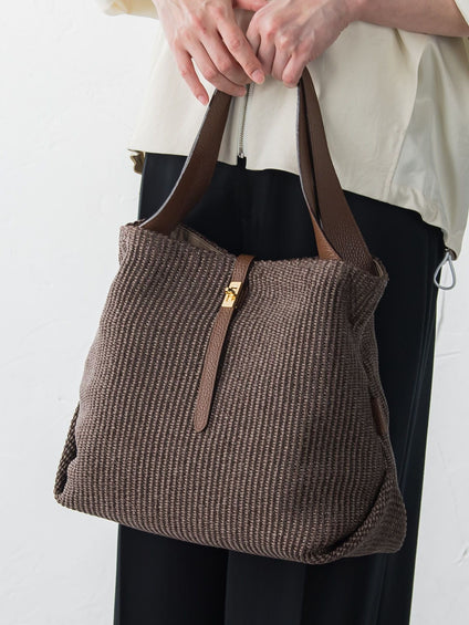 【violadoro】ラフィア調ベルトトート[V-8908]