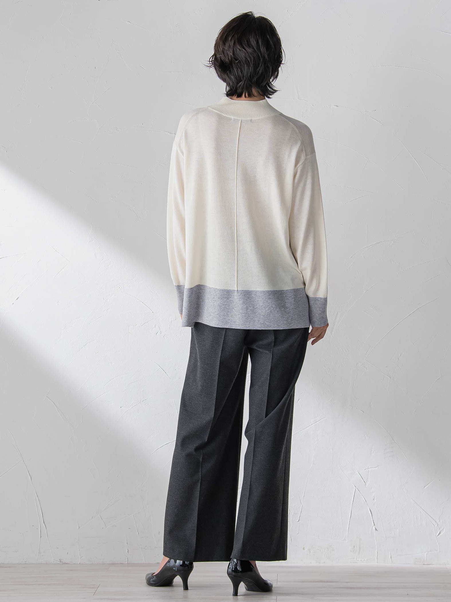 【大きいサイズ】両面起毛ワイドパンツ