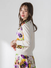 【KEITA KAWASAKI × Viaggio Bluコラボ】パンジープリントカーディガン