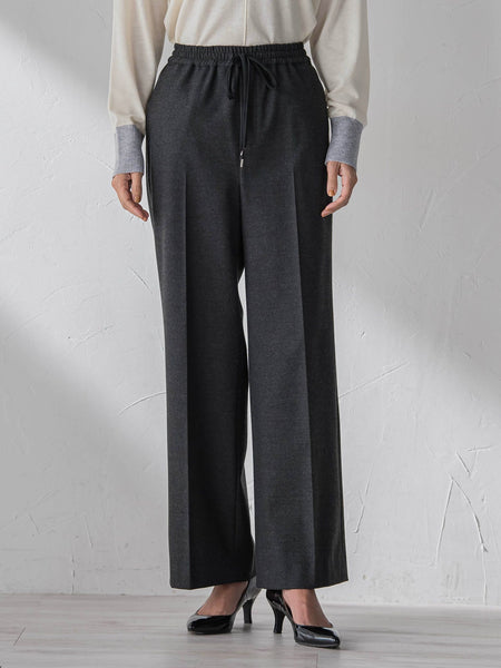 【大きいサイズ】両面起毛ワイドパンツ