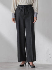 【大きいサイズ】両面起毛ワイドパンツ