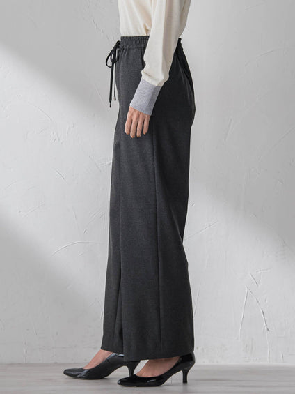 【大きいサイズ】両面起毛ワイドパンツ