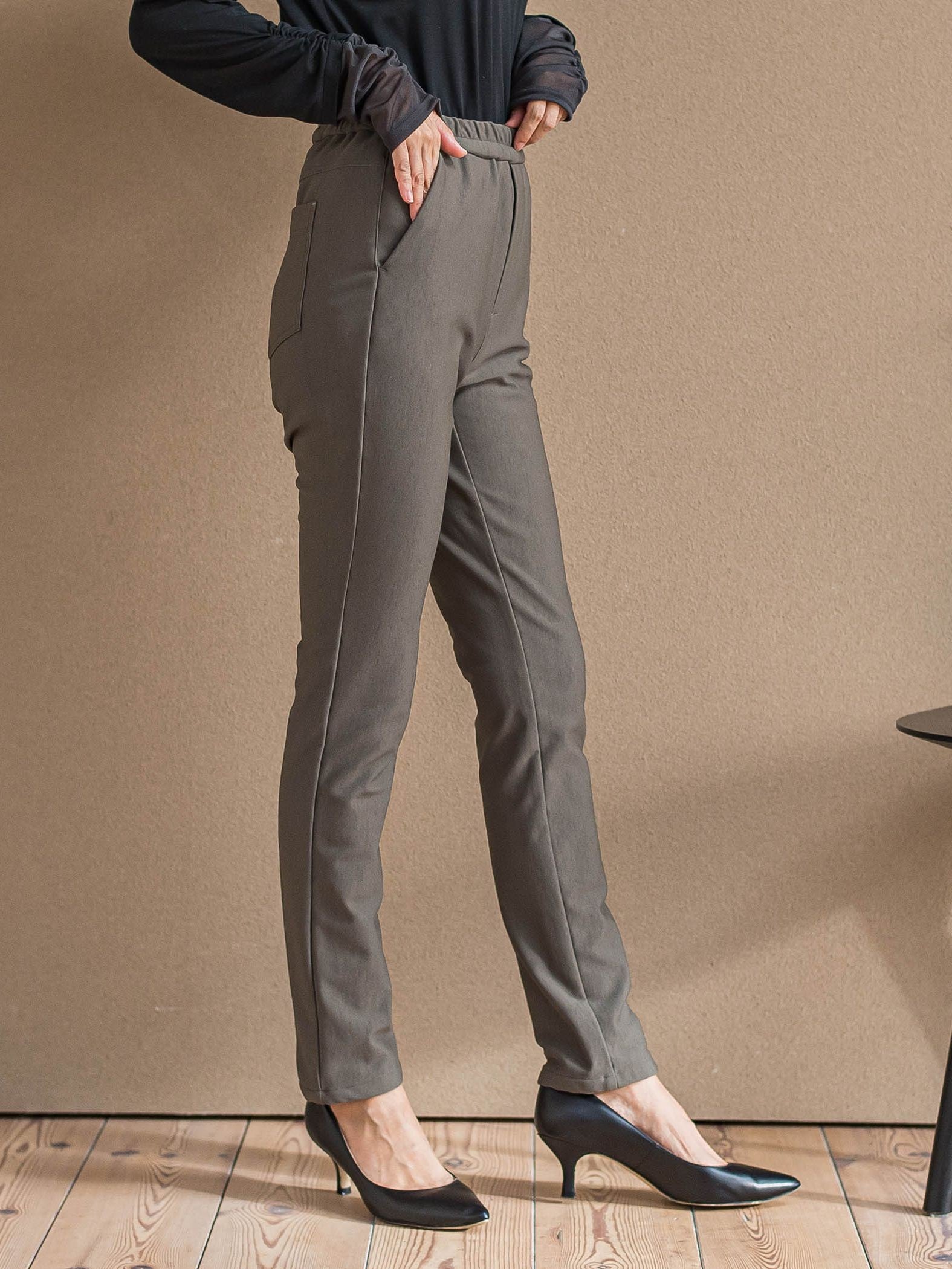 【WEB限定/新色追加】”楽暖”裏起毛ハイテンションパンツ≪洗濯機で洗える≫