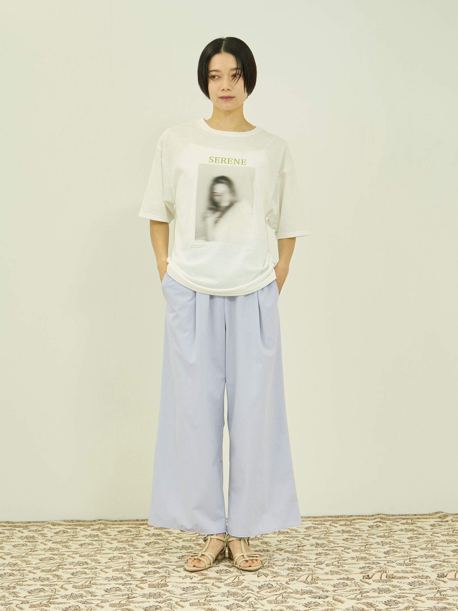 【涼やかストレッチ】ワイドパンツ