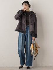 袖ボタンランダムリブニット≪手洗い可能≫