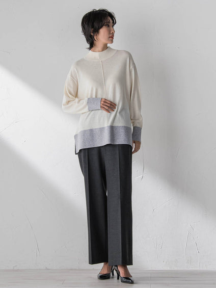 【大きいサイズ】両面起毛ワイドパンツ