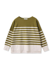 【ふわもち】ボーダーニット≪洗濯機で洗える≫