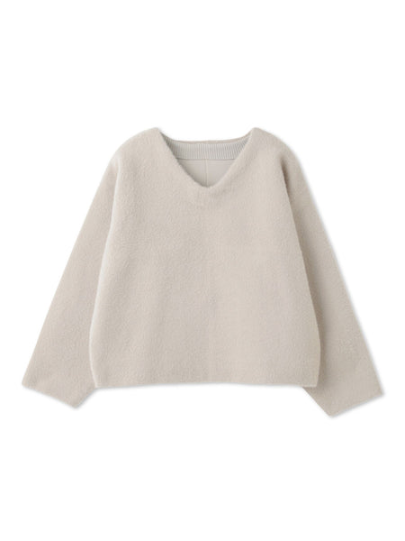 フェレットタッチWフェイスボクシーニット≪手洗い可能≫