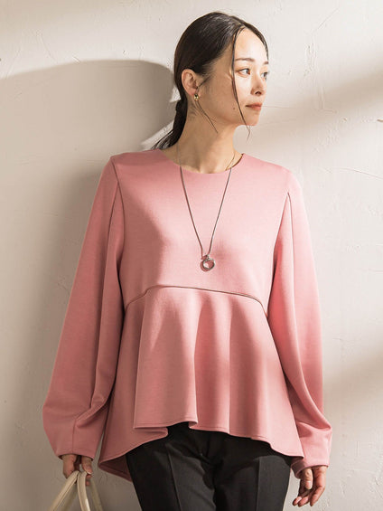 ペプラムシルエットプルオーバー≪洗える≫