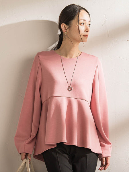 ペプラムシルエットプルオーバー≪洗える≫