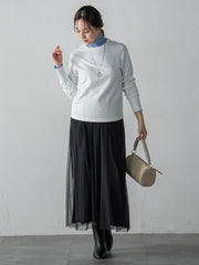 【WEB限定】吸湿発熱スムースタッチタートルカットソー