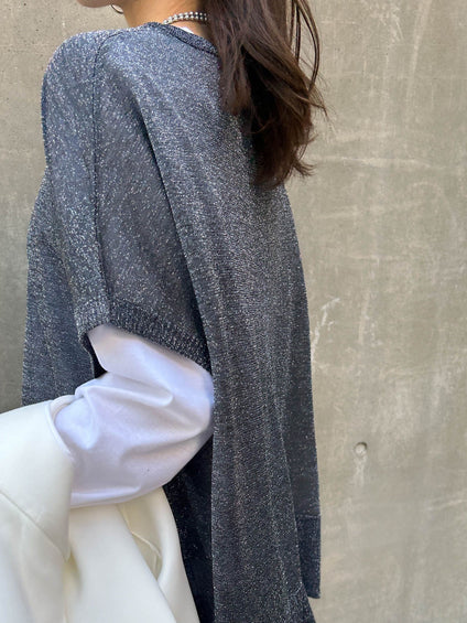 【WEB限定】ラメニットプルオーバー≪手洗い可能≫