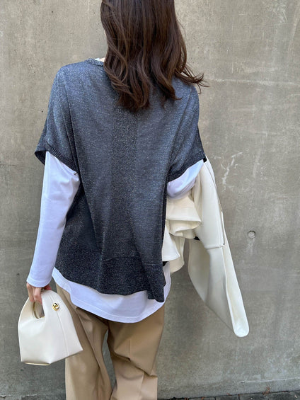 【WEB限定】ラメニットプルオーバー≪手洗い可能≫