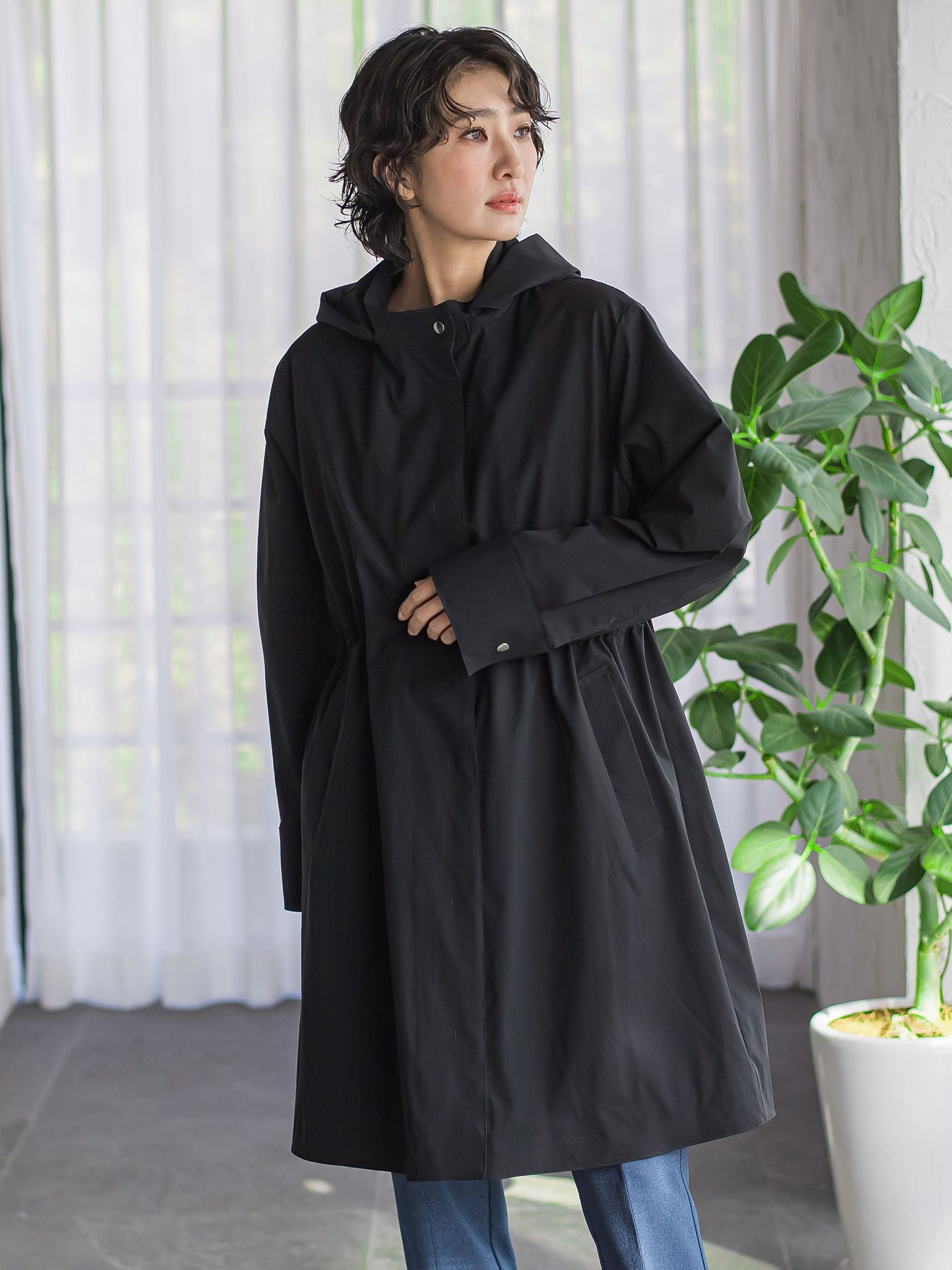 【大きいサイズ】パーテーションダウンロングコート