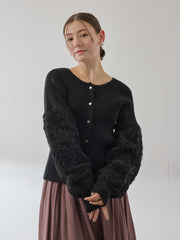 フラワーチュールスリーブカーディガン≪手洗い可能≫