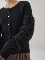 フラワーチュールスリーブカーディガン≪手洗い可能≫