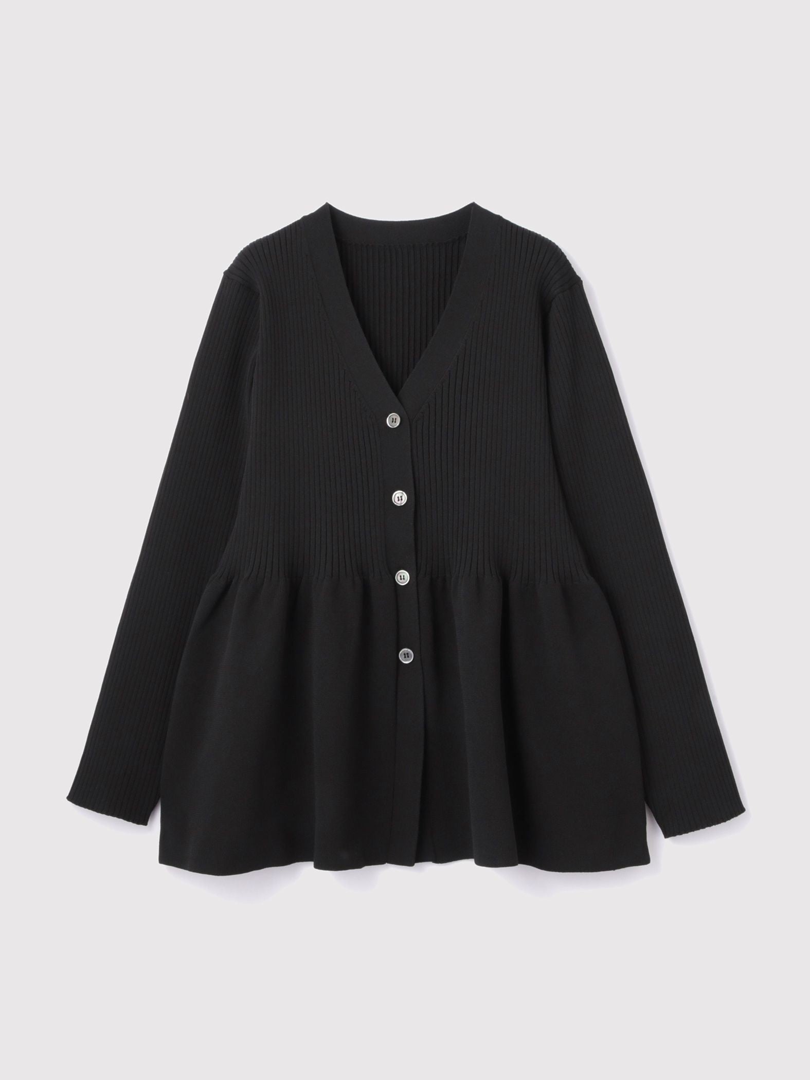 ライトウェイトペプラムニットカーディガン≪手洗い可能≫