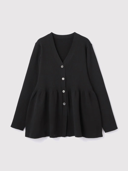 ライトウェイトペプラムニットカーディガン≪手洗い可能≫