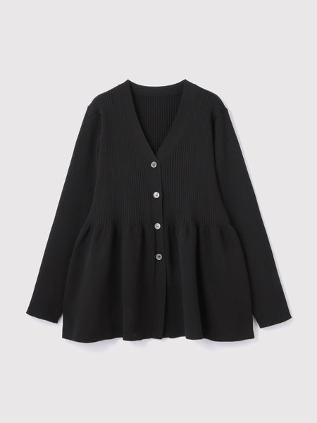 ライトウェイトペプラムニットカーディガン≪手洗い可能≫