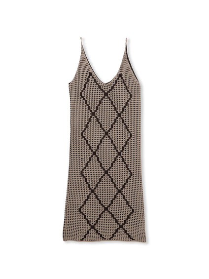 【ENIM BY VICKY】透かし編みニットリバーシブルキャミワンピース《手洗い可能》